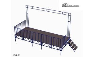 Изображение для товара Подиум с перилами и каркасом под банер