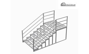 Изображение для товара Лестница металлическая с перилами (7 ступеней)