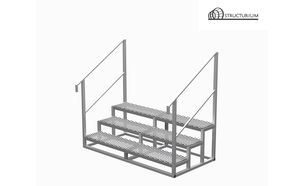 Изображение для товара Лестница металлическая с перилами (3 ступени)